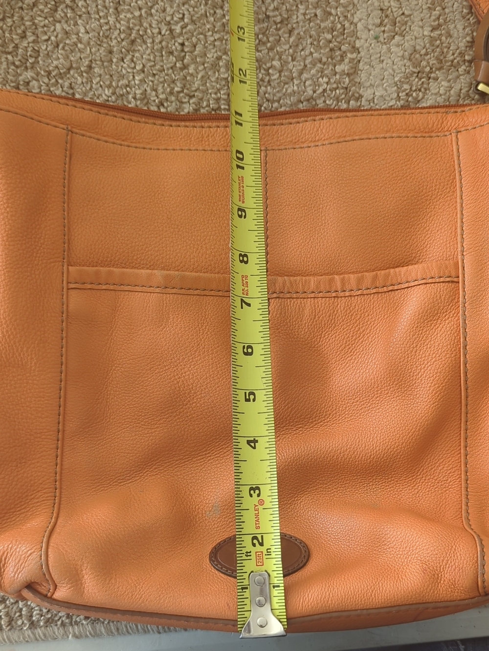 Fossil Long Live Vintage 1954 Orange Leather Explorer Foldover Crossbody Bag - Picture 10 of 11